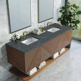 James Martin Vanities Marcello 72" Chestnut Bathroom Vanity with Parisien Bleu Quartz Top
