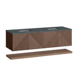 James Martin Vanities Marcello 72" Chestnut Bathroom Vanity with Parisien Bleu Quartz Top