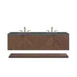 James Martin Vanities Marcello 72" Chestnut Bathroom Vanity with Parisien Bleu Quartz Top
