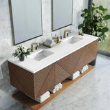 James Martin Vanities Marcello 72" Chestnut Bathroom Vanity with Quartz Top