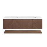 James Martin Vanities Marcello 72" Chestnut Bathroom Vanity with Quartz Top