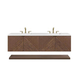 James Martin Vanities Marcello 72" Chestnut Bathroom Vanity with Quartz Top