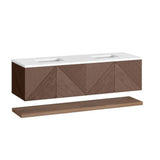 James Martin Vanities Marcello 72" Chestnut Bathroom Vanity with Quartz Top