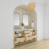 James Martin Vanities Marigot 72" Double Bathroom Vanity in Sunwashed Oak with Arctic Fall Top