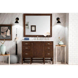 James Martin Vanities Addison 48" Single Vanity in Mid Century Acacia with Carrara Marble Top