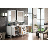 James Martin Vanities Addison 72-inch Glossy White Bath Vanity with Arctic Fall Top