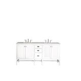 James Martin Vanities Addison 72-inch Glossy White Bath Vanity with Arctic Fall Top