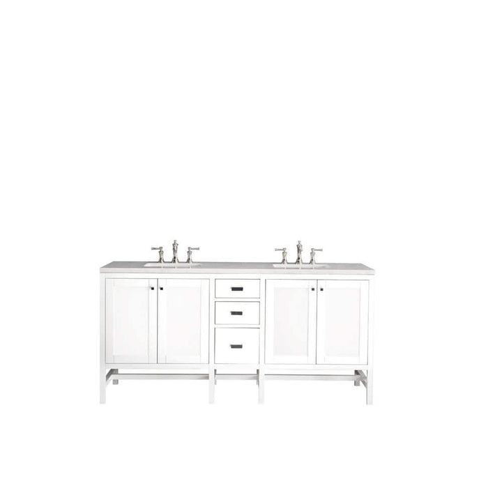 James Martin Vanities Addison 72-inch Glossy White Bath Vanity with Arctic Fall Top