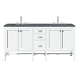 James Martin Vanities Addison 72 in. Double Bath Vanity with Parisien Bleu Quartz Top