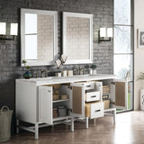 James Martin Vanities Addison 72" Double Bathroom Vanity in Glossy White with Quartz Top