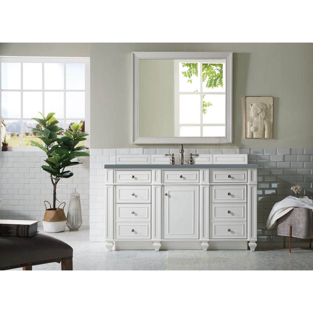 James Martin Vanities Bristol 60" Bright White Single Bath Vanity Cabinet
