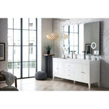 James Martin Vanities Linear 72.50 in. Double Bath Vanity Cabinet, Glossy White