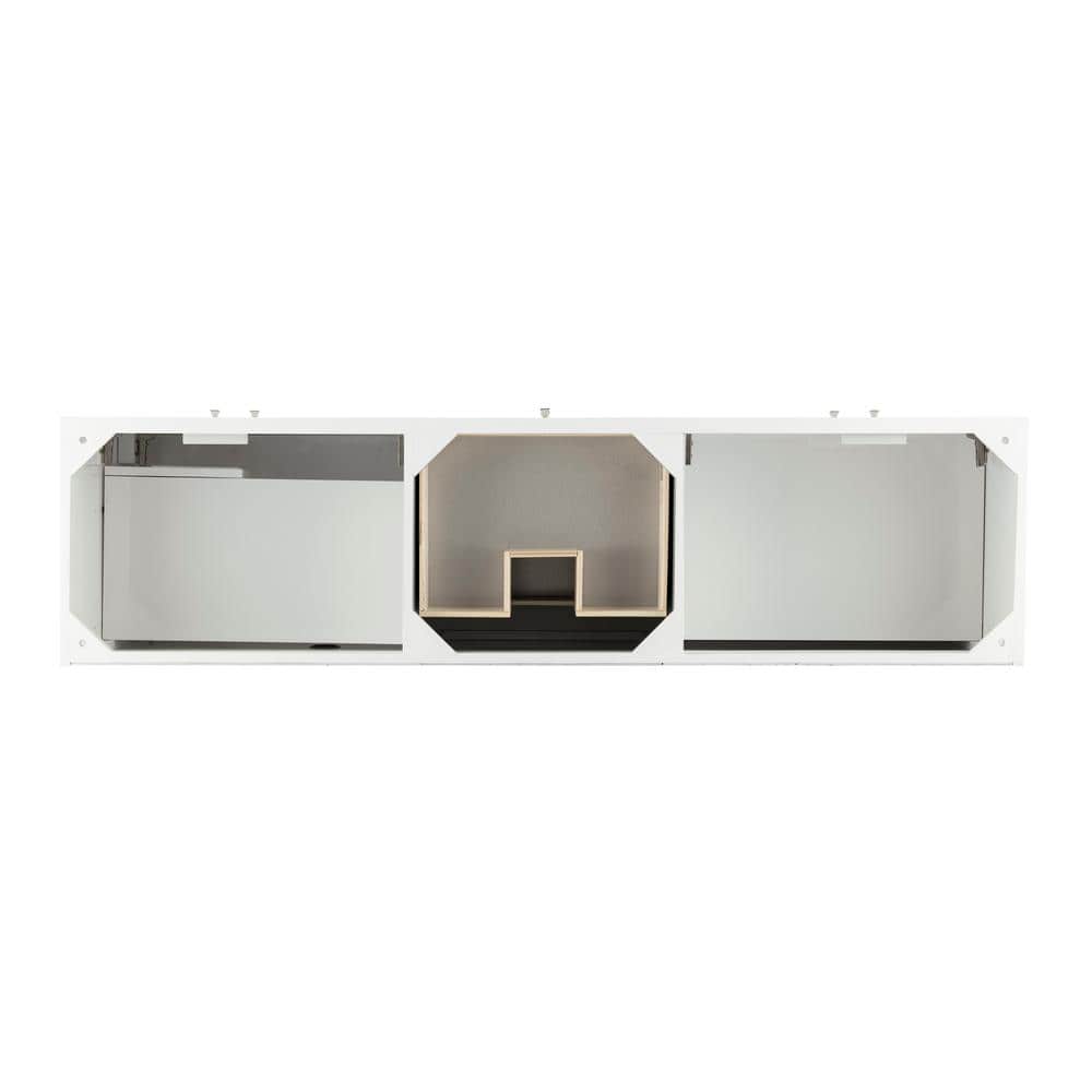 James Martin Vanities Linear 72.50 in. Double Bath Vanity Cabinet, Glossy White