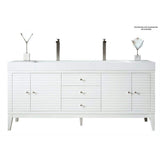 James Martin Vanities Linear 72.50 in. Double Bath Vanity Cabinet, Glossy White