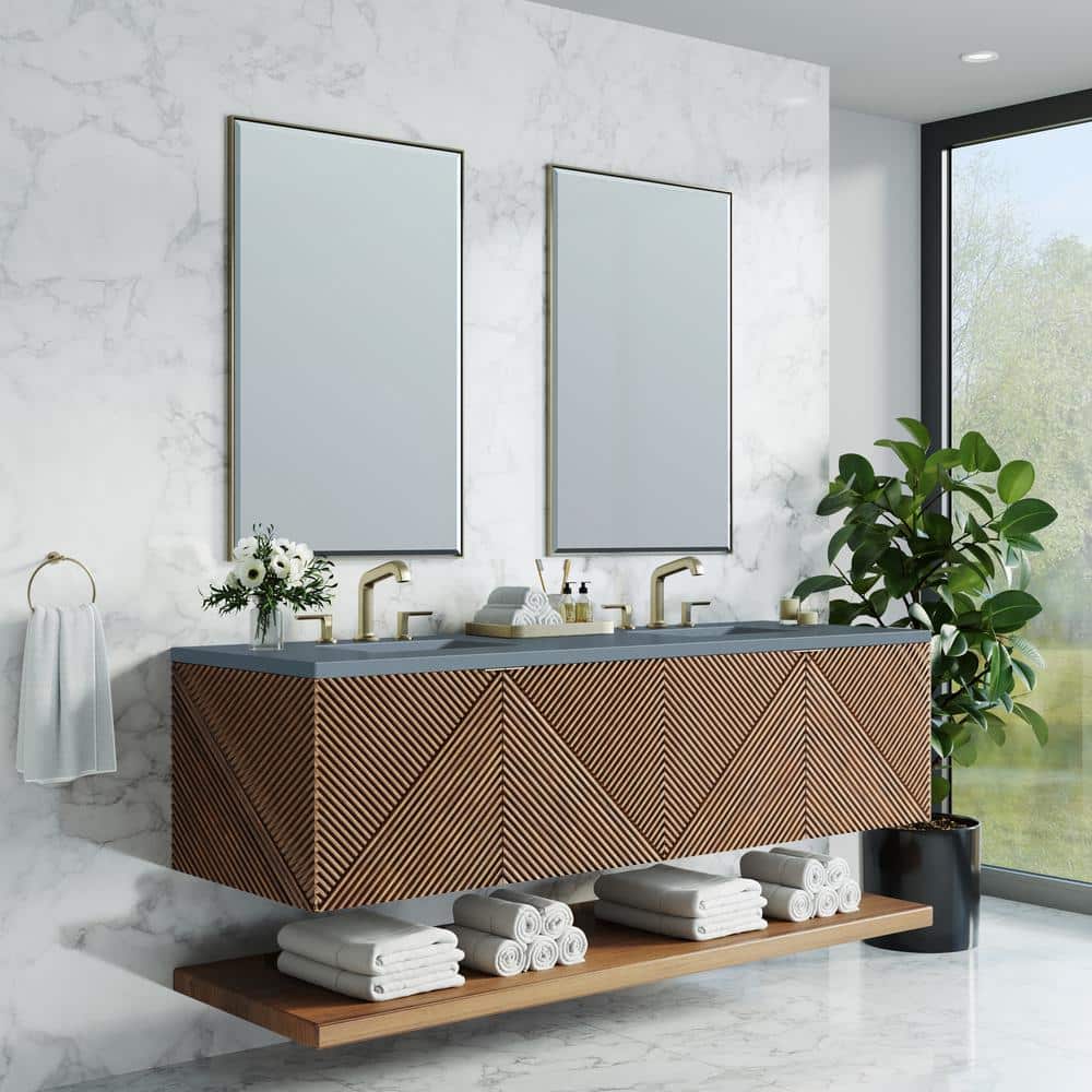 James Martin Vanities Marcello 72" Double Bath Vanity Cabinet in Chestnut, Floating Design