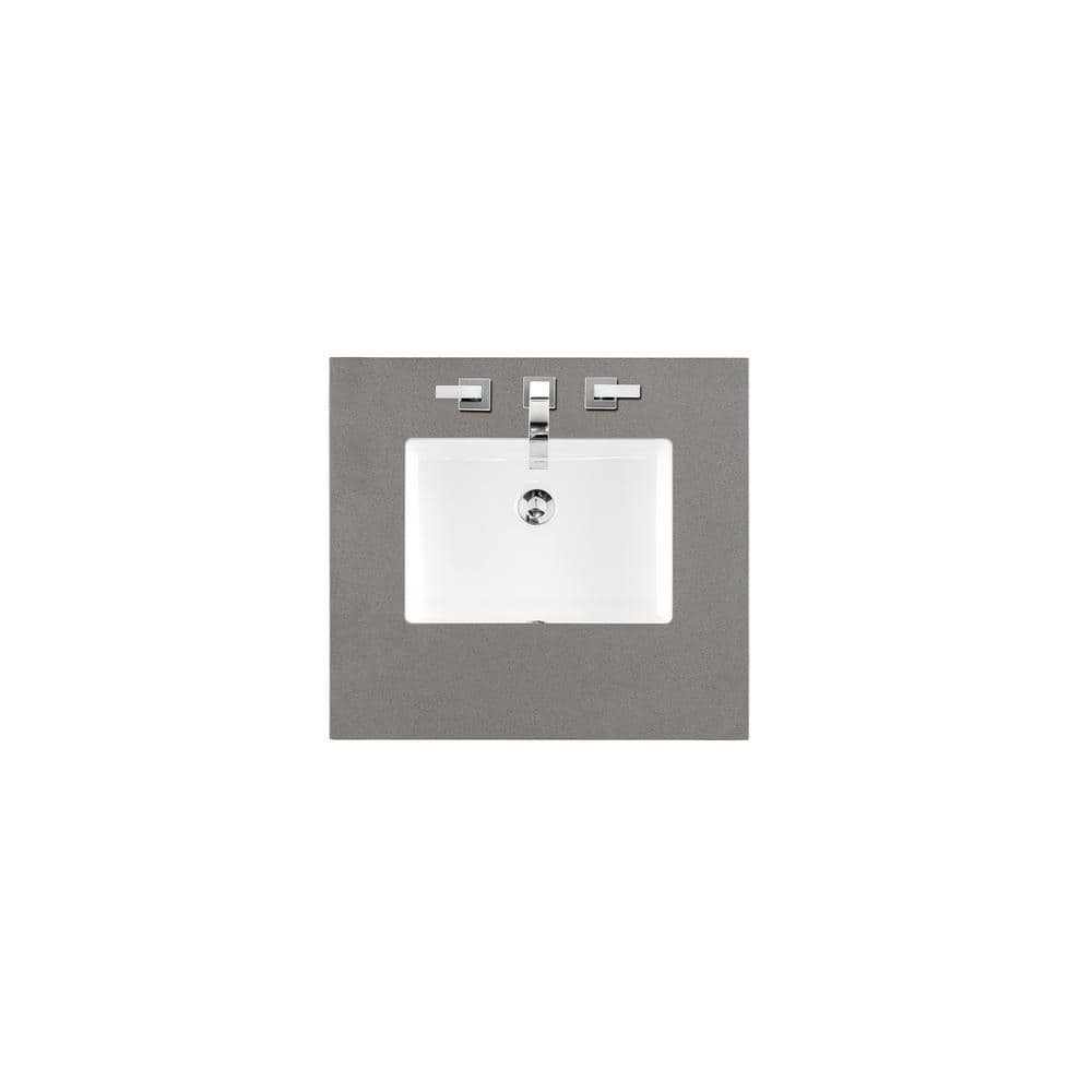 James Martin Vanities 26 in. Grey Expo Quartz Vanity Top with White Basin