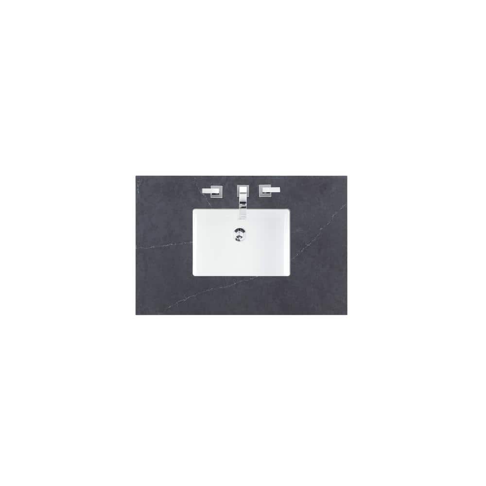 James Martin Vanities 36 in. Charcoal Soapstone Quartz Vanity Top with White Basin