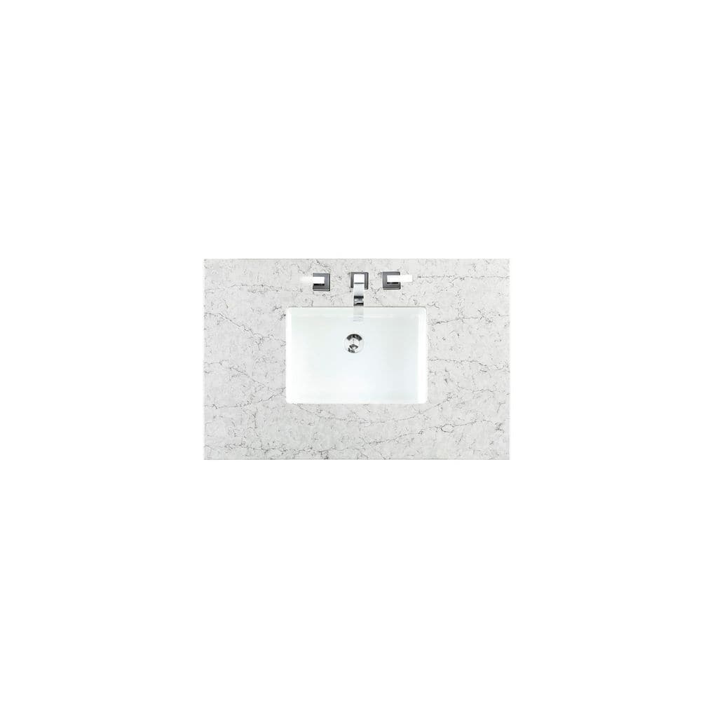 James Martin Vanities 36 in. Quartz Vanity Top with White Basin, Eternal Jasmine Pearl
