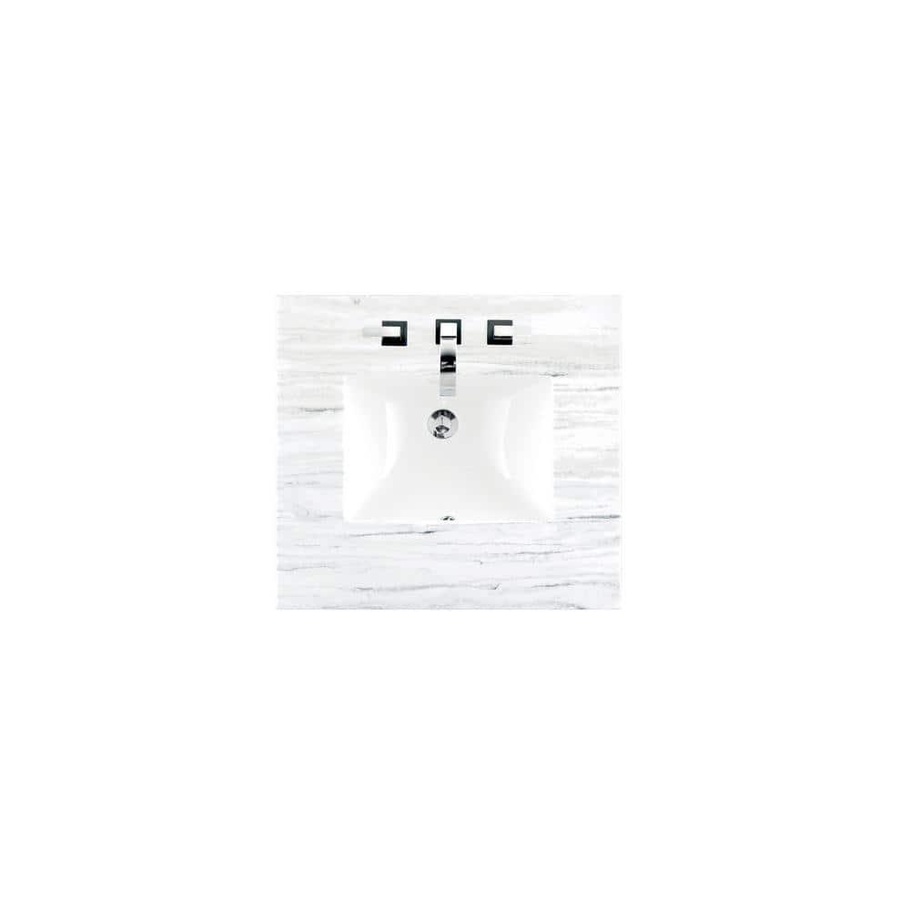 James Martin Vanities 26 in. Single Basin Vanity Top in Arctic Fall with White Basin