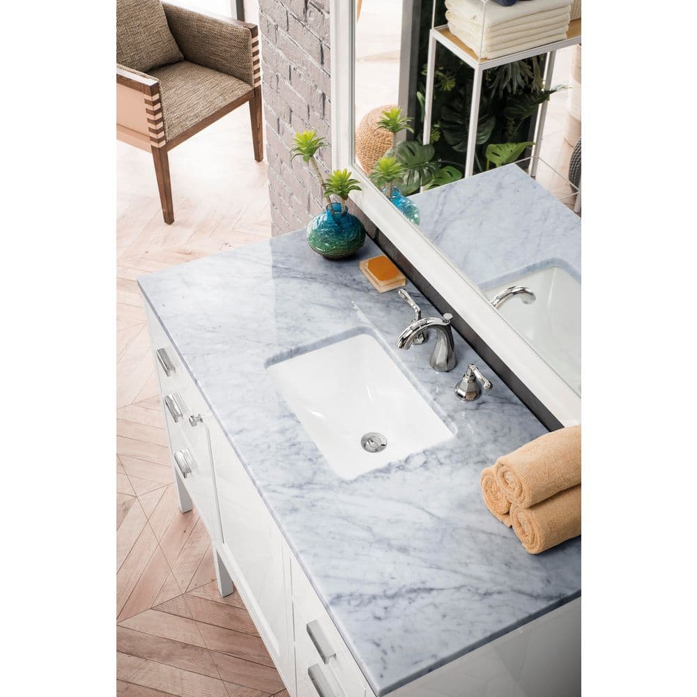 James Martin Vanities Carrara Marble Vanity Top with Porcelain Sink, 36 in.