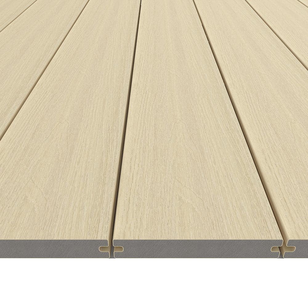NewTechWood 1 in. x 6 in. x 8 ft. Japanese Cedar Solid with Groove Composite Decking Board, UltraShield Natural Magellan