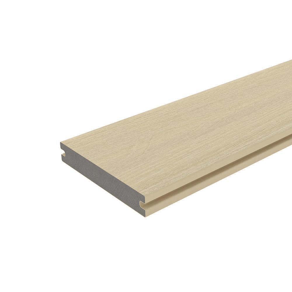 NewTechWood 1 in. x 6 in. x 8 ft. Japanese Cedar Solid with Groove Composite Decking Board, UltraShield Natural Magellan