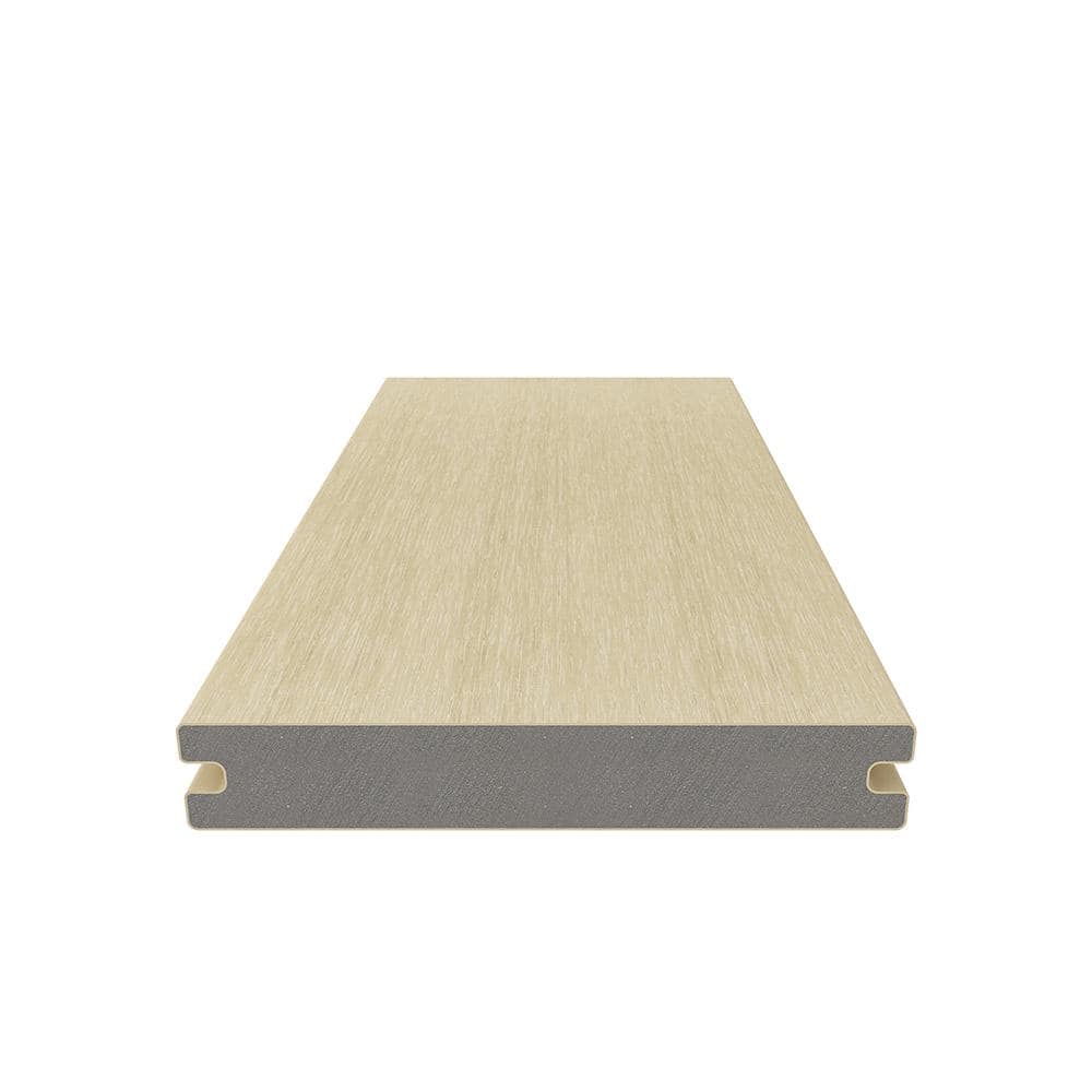 NewTechWood 1 in. x 6 in. x 8 ft. Japanese Cedar Solid with Groove Composite Decking Board, UltraShield Natural Magellan