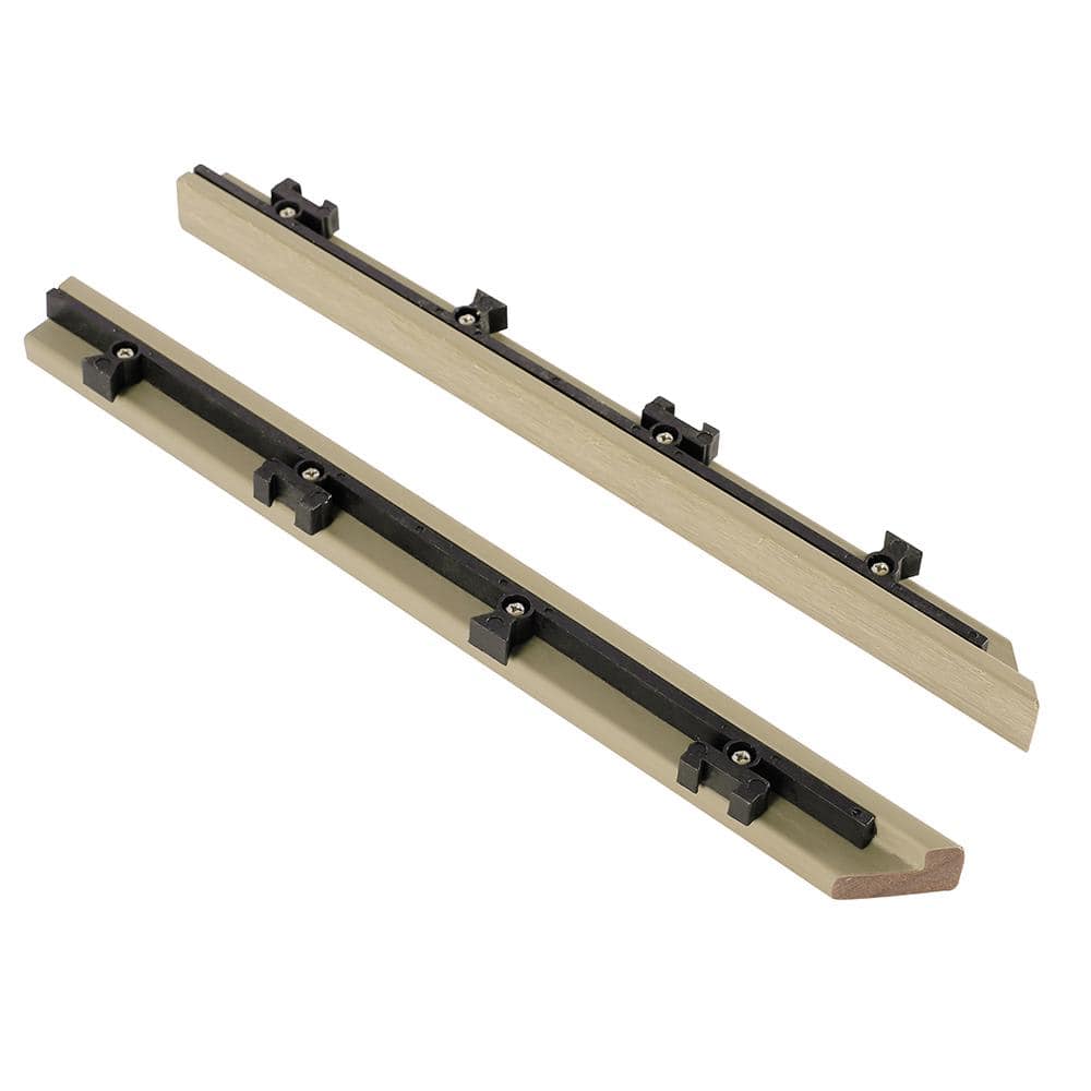 NewTechWood 1/12 ft. x 1 ft. Quick Deck Composite Deck Tile Outside Corner Trim in Japanese Cedar (2-Pieces/Box)