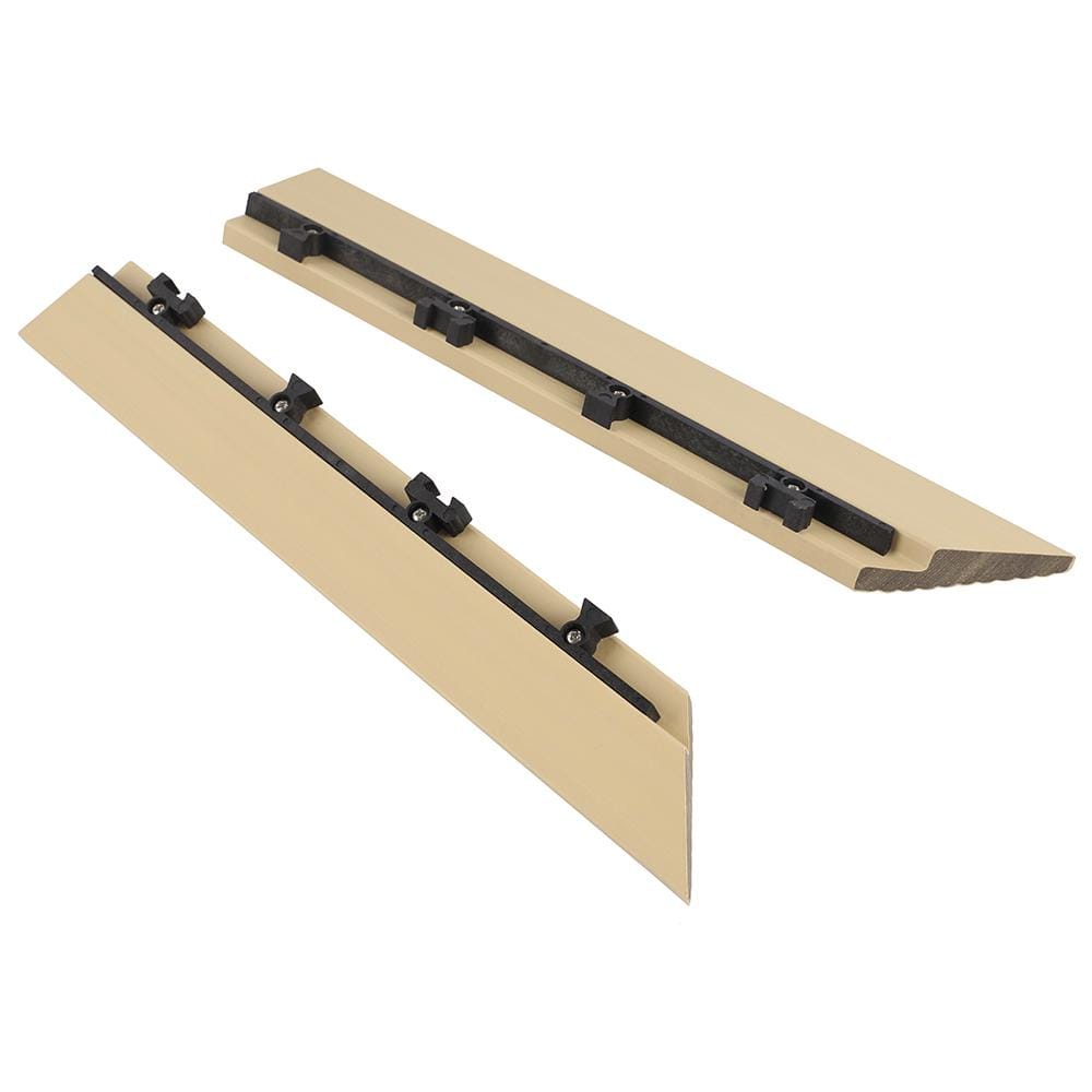 NewTechWood 1/12 ft. x 1 ft. Quick Deck Composite Deck Tile Outside Corner Trim in Japanese Cedar (2-Pieces/Box)