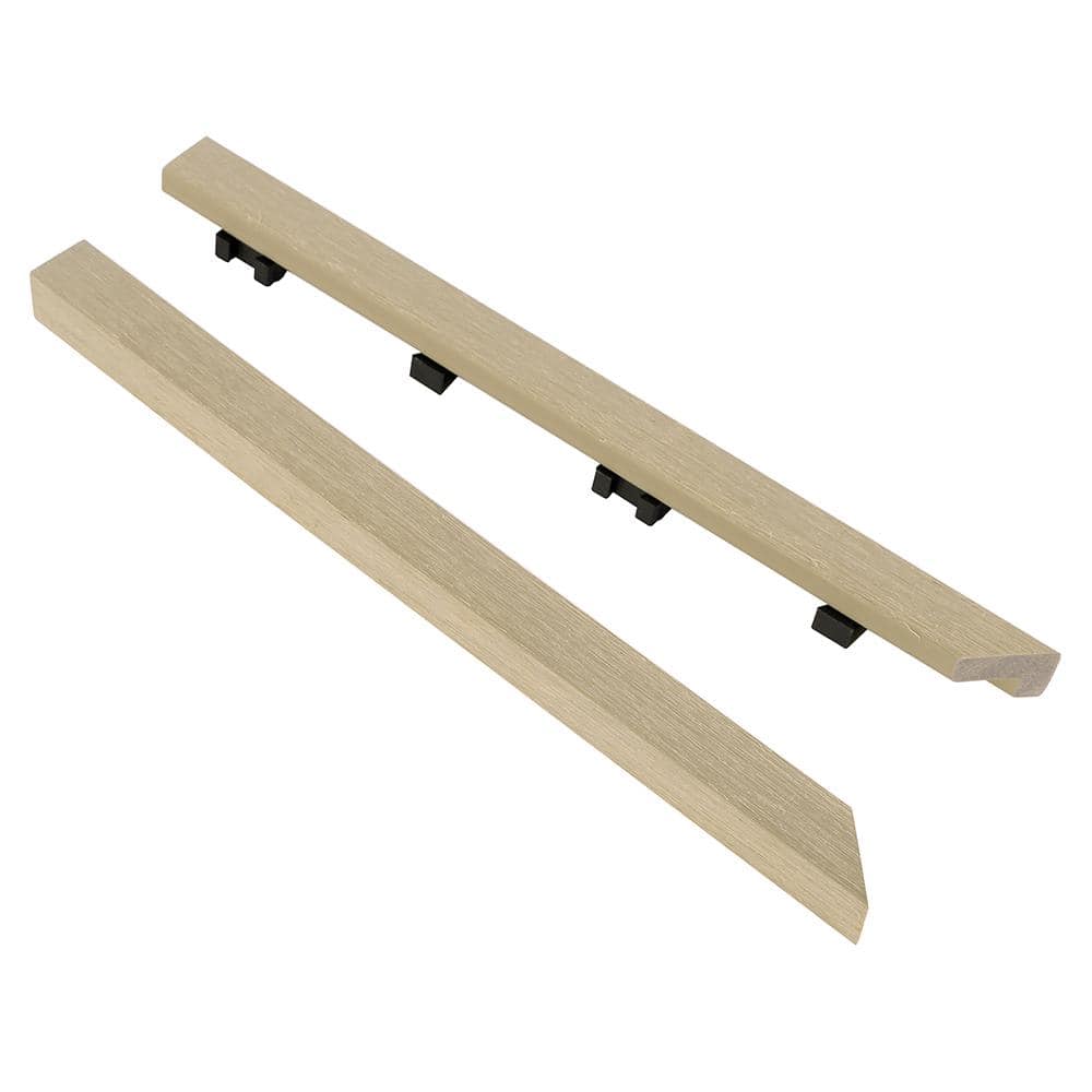 NewTechWood 1/12 ft. x 1 ft. Quick Deck Composite Deck Tile Outside Corner Trim in Japanese Cedar (2-Pieces/Box)
