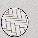 Kai White 1x2" Herringbone Matte Porcelain Mosaic Tile by Lux Tile