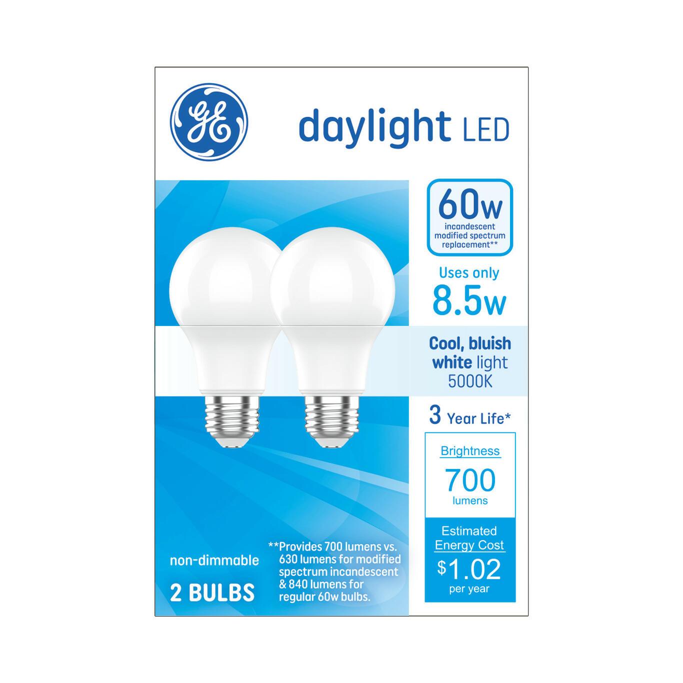 GE Basic 60-Watt EQ A19 Daylight LED Light Bulb, Non-Dimmable, 5000K, Medium Base (16-Pack)