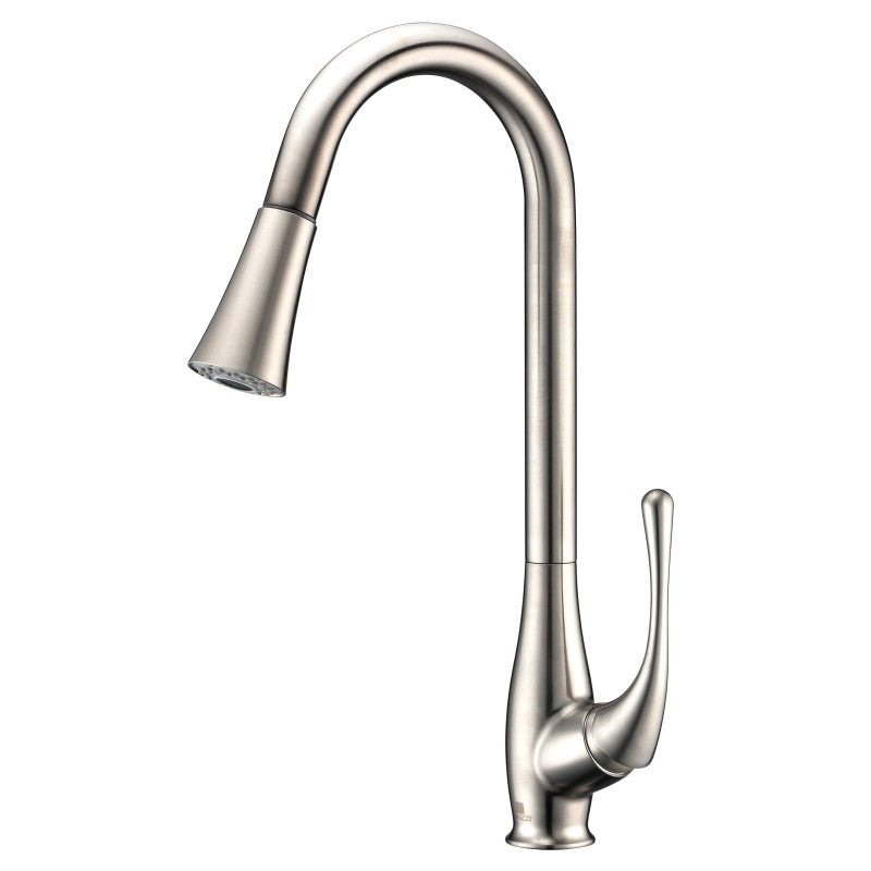 ANZZI Singer Series Single-Handle Pull-Down Sprayer Kitchen Faucet, Brushed Nickel, KF-AZ042