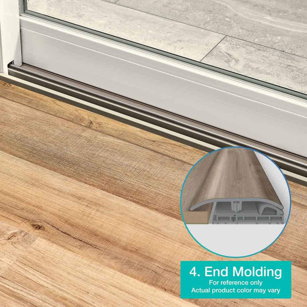 Jet 0.31 in. T x 2 in. W x 78.7 in. L Vinyl 4-in-1 Molding