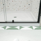 JimsMaison 60 in. W x 71 in. H Pivot Framed Shower Door in Matte Black Finish with Tempered Glass