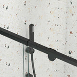 JimsMaison 60 in. W x 71 in. H Pivot Framed Shower Door in Matte Black Finish with Tempered Glass