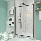 JimsMaison 60 in. W x 71 in. H Pivot Framed Shower Door in Matte Black Finish with Tempered Glass
