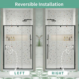 JimsMaison 60 in. W x 71 in. H Pivot Framed Shower Door in Matte Black Finish with Tempered Glass