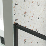 JimsMaison 60 in. W x 71 in. H Pivot Framed Shower Door in Matte Black Finish with Tempered Glass
