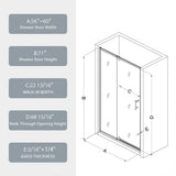 JimsMaison 60 in. W x 71 in. H Pivot Framed Shower Door in Matte Black Finish with Tempered Glass