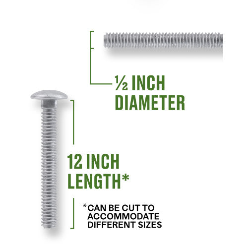 Hillman 1/2 in. x 12 in. Hot-Dipped Galvanized Steel Carriage Bolt, 25-Pack