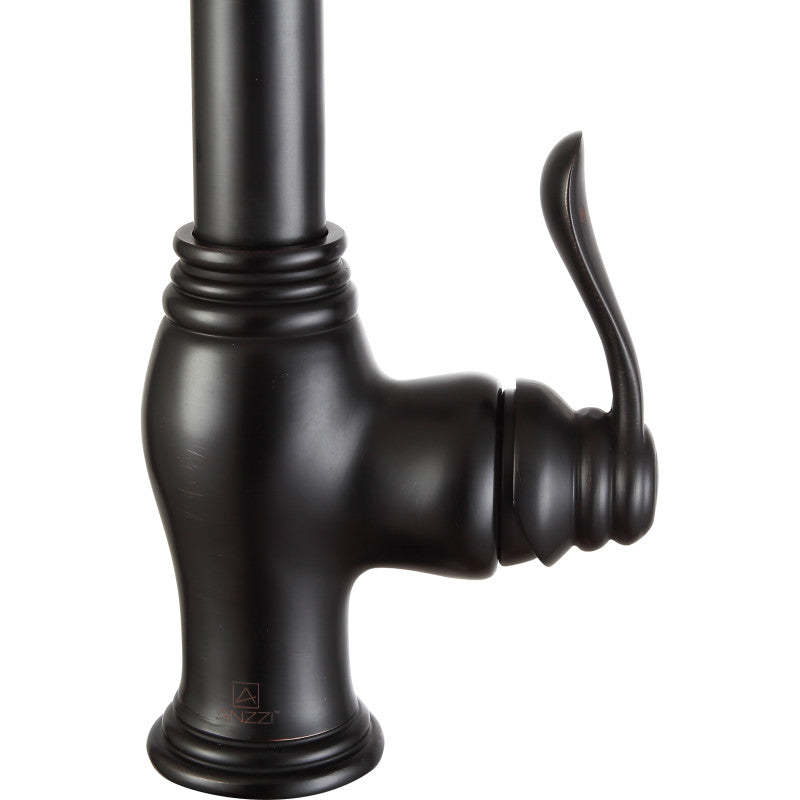 ANZZI Del Moro Oil Rubbed Bronze 1-Handle Deck-Mount Pull-Out Kitchen Faucet, KF-AZ203ORB