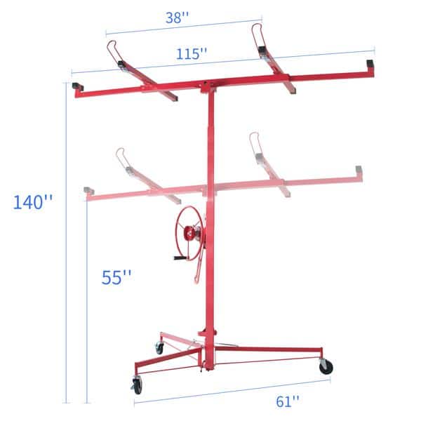 Kahomvis 11 ft. Professional Drywall Panel Hoist, 150 lbs. Load Capacity