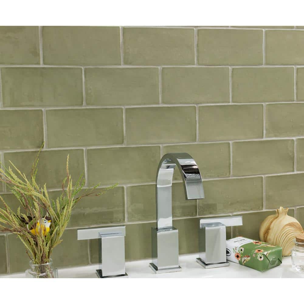 Ivy Hill Tile Catalina Kale 3 in. x 6 in. x 8 mm Polished Ceramic Subway Wall Tile (5.38 sq.ft./case)