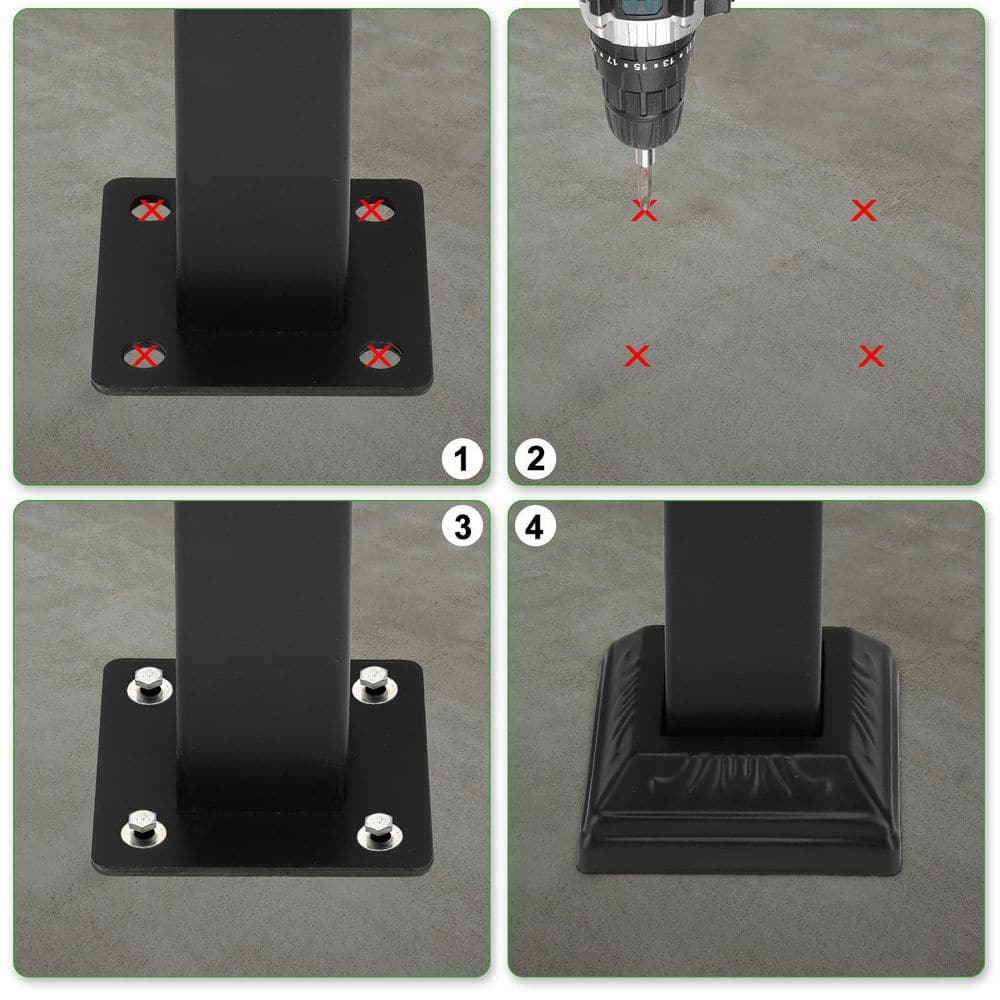 Karl home Transitional Handrail Stair Railing Fits 2-Step Iron Rail Kit