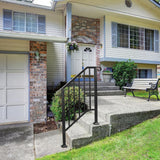 Karl home Transitional Handrail Stair Railing Fits 2-Step Iron Rail Kit