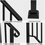 Karl home Transitional Handrail Stair Railing Fits 2-Step Iron Rail Kit