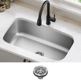 KRAUS Premier Undermount Stainless Steel 31 1/2 in. Single Bowl Kitchen Sink (KBU14)