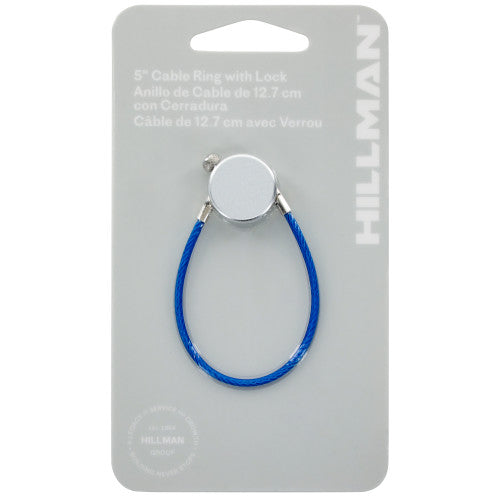 Hillman 5 in. Cable Ring with Lock – Nylon-Coated Key Ring