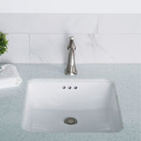 KRAUS Elavo Square Ceramic Undermount Bathroom Sink in White with Overflow
